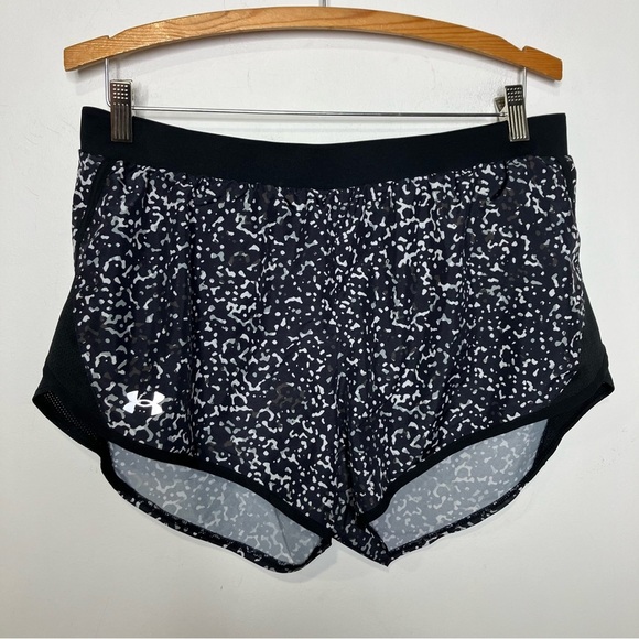 Under Armour loose fit running shorts black white gray women’s size large - Picture 1 of 6